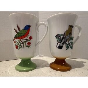 Fred Roberts Bird Mugs Songbirds Set Of 2 Vintage